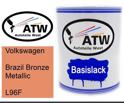 Volkswagen, Brazil Bronze Metallic, L96F: 1L Lackdose, von ATW Autoteile West.